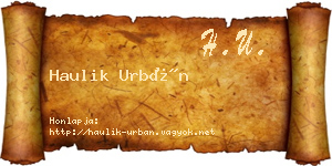 Haulik Urbán névjegykártya